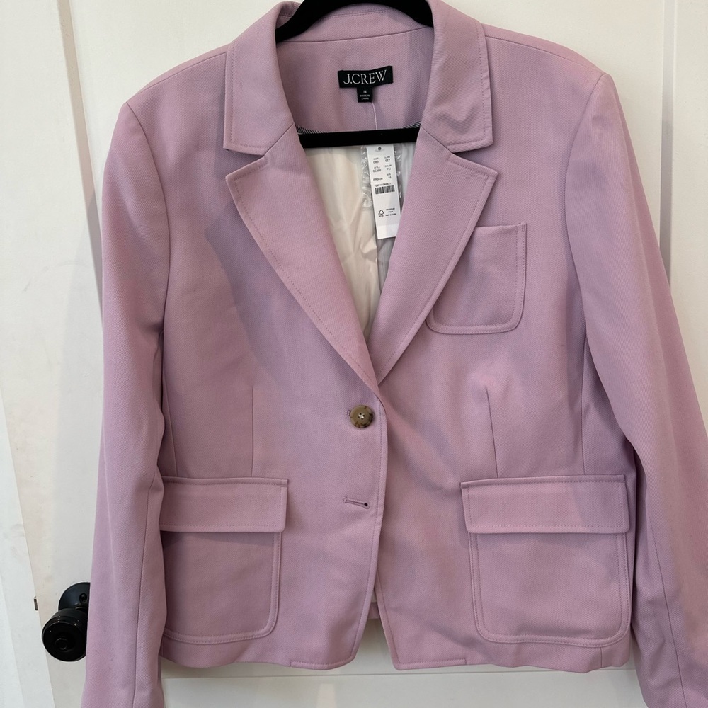 J.Crew NWT Shrunken Blazer Lavender Wool Blend Size 16